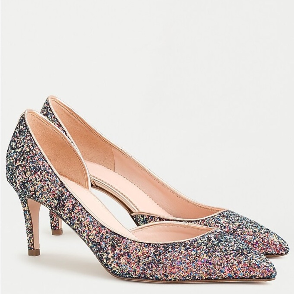 Jcrew Collette D’Orsay pumps in holographic glitter, size 7.5
